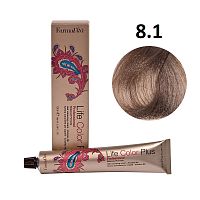 Крем-краска для волос Farmavita Life Color Plus 8.1 светлый блондин пепельный, 100 мл