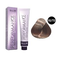Крем-краска для волос OLLIN Performance 10/72 светлый блондин коричнево-фиолетовый, 60 мл