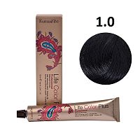 Крем-краска для волос Farmavita Life Color Plus 1.0 черный, 100 мл