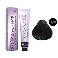 Крем-краска для волос OLLIN Performance 2/0 черный, 60 мл