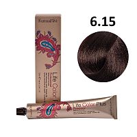 Крем-краска для волос Farmavita Life Color Plus 6.15 темный блондин пепельный, 100 мл