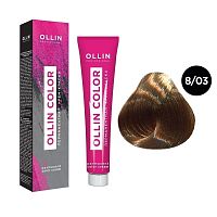 Крем-краска для волос OLLIN Color 8/03 светло-русый прозрачно-золотистый, 100 мл