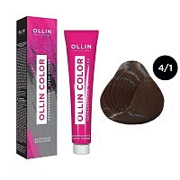 Крем-краска для волос OLLIN Color 4/1 шатен пепельный, 100 мл