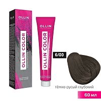Крем-краска для волос OLLIN Color 6/00 темно-русый глубокий, 60 мл